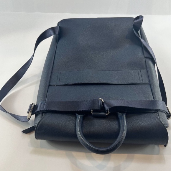 Samsonite Women’s Executive Leather Flap Backpack Navy Work Travel Airplane - Picture 9 of 13